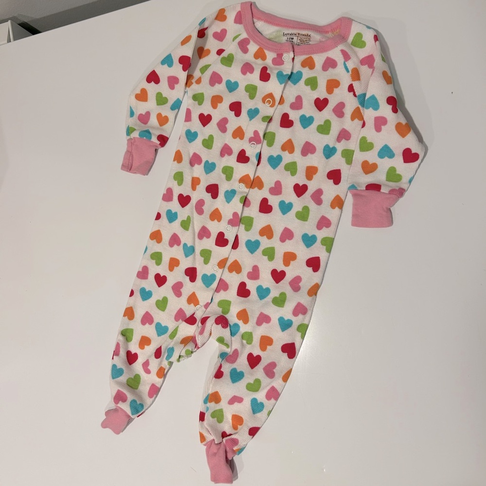 Luvable Friends Heart Thermal Snap Pajamas